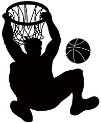 Image showing Basketball Player Dunking Ball