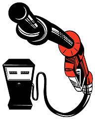 Image showing Fuel Pump Station Twisted Nozzle Retro