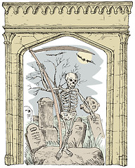 Image showing Cemetery Arch Grim Reaper 