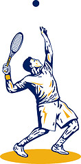 Image showing Tennis Player Serving