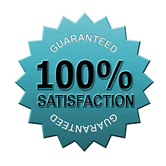 Image showing 100% Satisfaction Guaranteed Metal Blue