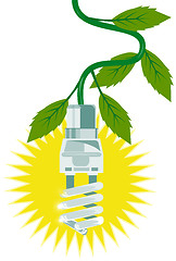 Image showing Lightbulb with Leaves 