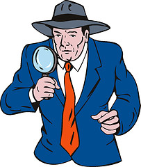 Image showing Detective with Magnifying Glass