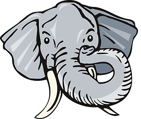 Image showing Elephant Head Front Retro