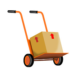 Image showing Handcart with Box