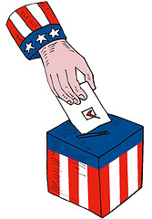 Image showing American Election Voting Ballot Box Retro