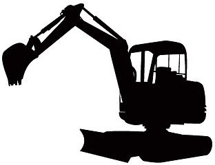 Image showing Mechanical Digger Excavator Retro