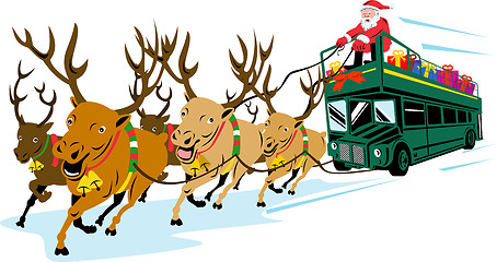 Image showing Santa Claus Driving Bus