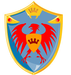 Image showing Eagle Crown Shield Retro