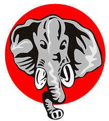 Image showing Elephant Head Front Retro