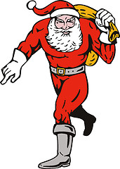 Image showing Super Hero Santa Claus Running