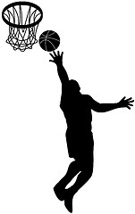 Image showing Basketball Player Lay-up Ball Shield