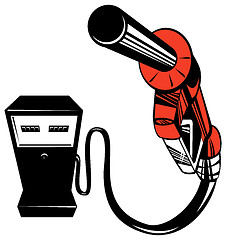 Image showing Fuel Pump Station Nozzle Retro