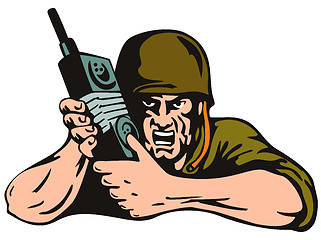 Image showing Soldier with Radio