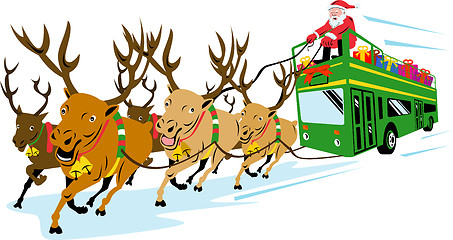 Image showing Santa Claus Driving Bus