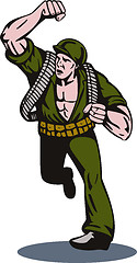 Image showing Soldier Running Punch