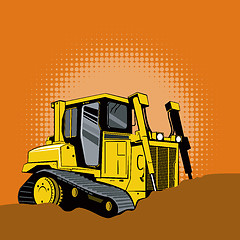 Image showing Mechanical Digger Excavator Retro