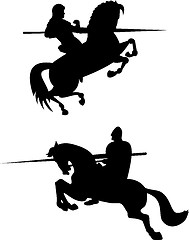 Image showing Knight Riding Silhouette