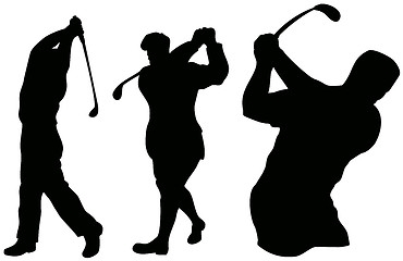 Image showing Golfer Swinging