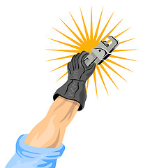 Image showing Hand Holding Adjustable Wrench
