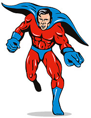 Image showing Super Hero Running Pointing Retro