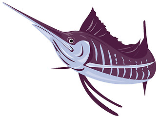 Image showing Sailfish Fish Jumping Retro