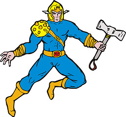 Image showing Superhero Viking Axe Retro