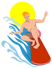 Image showing Surfer Retro