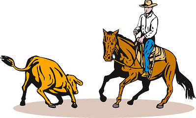 Image showing Rodeo Cowboy Horse Riding