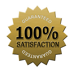 Image showing 100% Satisfaction Guaranteed Metal Gold