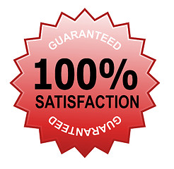 Image showing 100% Satisfaction Guaranteed Aqua Red