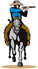 Image showing Cowboy Horseback With Rifle