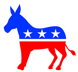 Image showing Donkey Mascot American Flag