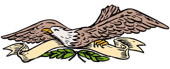 Image showing Bald Eagle Scroll Ribbon