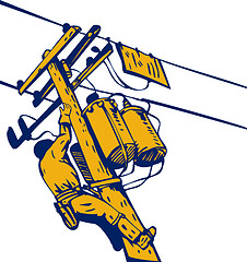 Image showing Power Lineman Telephone Repairman Electrician