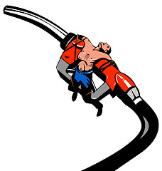 Image showing Fuel Pump Nozzle Man Tied Retro