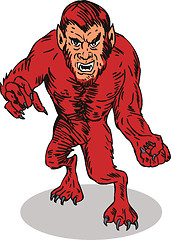 Image showing Red Werewolf Monster