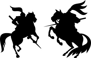 Image showing Knight Riding Silhouette