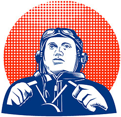 Image showing World War Two Pilot Airman Retro