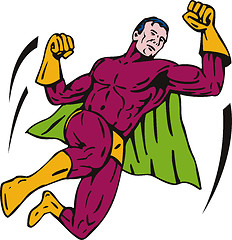 Image showing Super Hero Jumping Punching