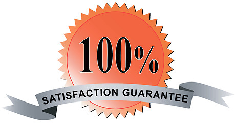 Image showing 100% Satisfaction Guaranteed Ribbon Red