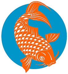 Image showing Koi Carp Fish Jumping