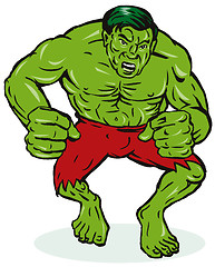 Image showing Green Man Flexing