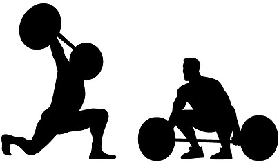 Image showing Weightlifters Silhouette 