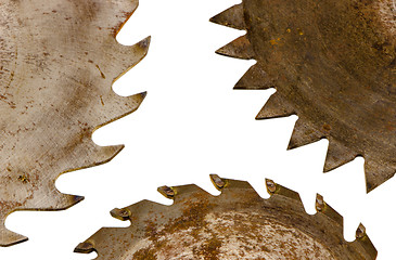 Image showing circular electric saw disks blades isolated white 