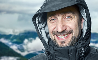 Image showing Man after climbing on the mountain