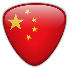 Image showing China Flag Glossy Button