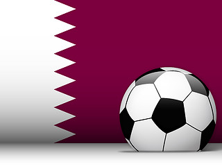 Image showing Qatar Soccer Ball with Flag Background