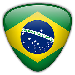 Image showing Brazil Flag Glossy Button