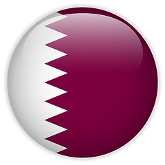 Image showing Qatar Flag Glossy Button